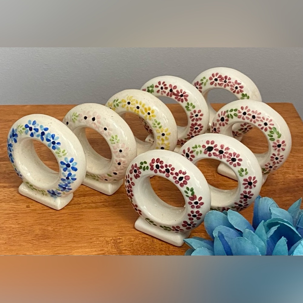 Hand painted ceramic napkin holders